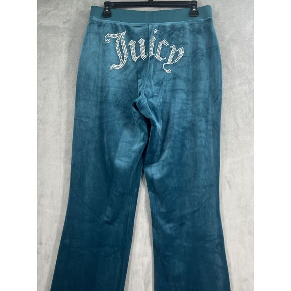 Urban Outfitters Juicy Couture OG Bling Velour Track Pants Size Medium Blue Y2K - Picture 7 of 11